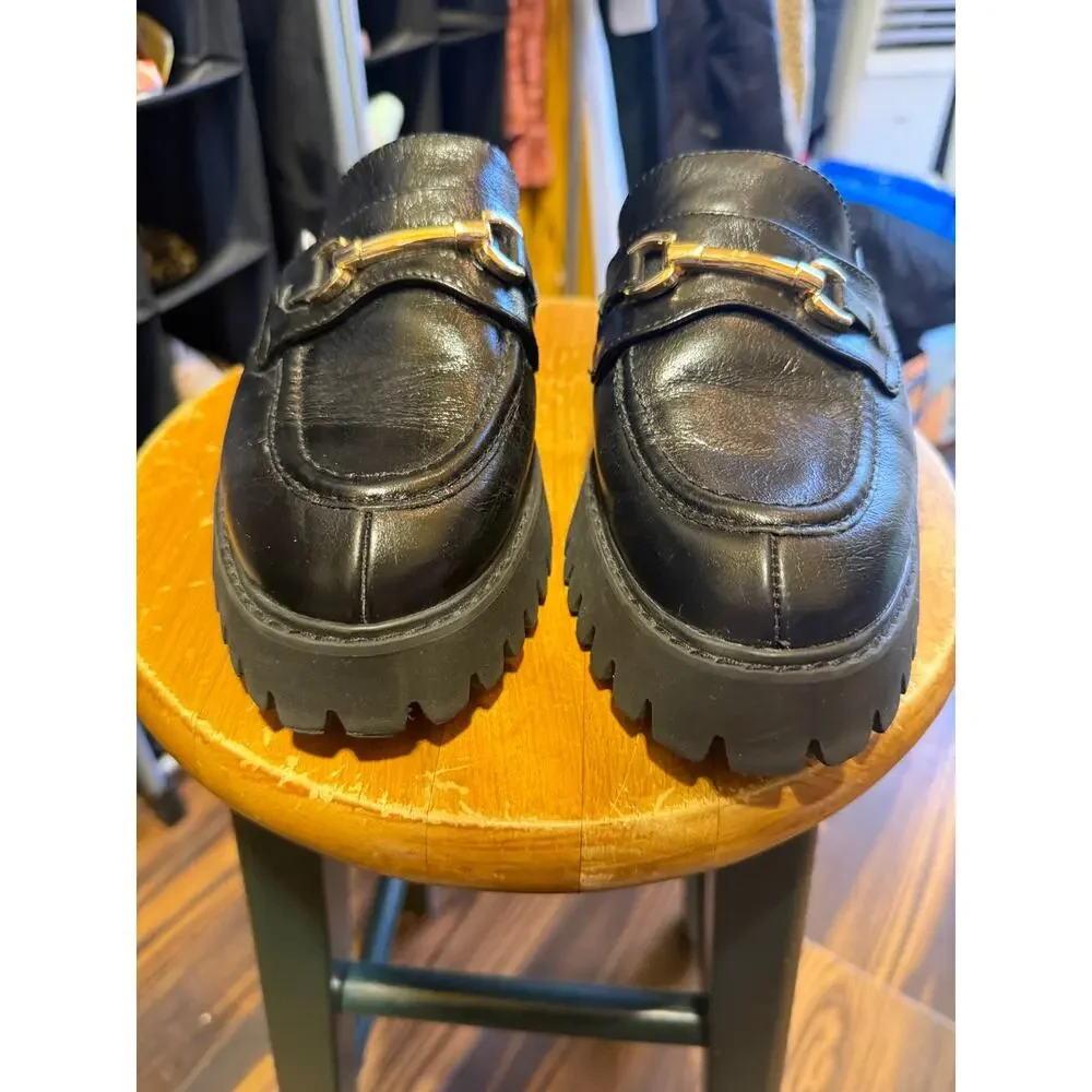 GB Gianni Bini Leather Lug Sole Mules Size 7.5